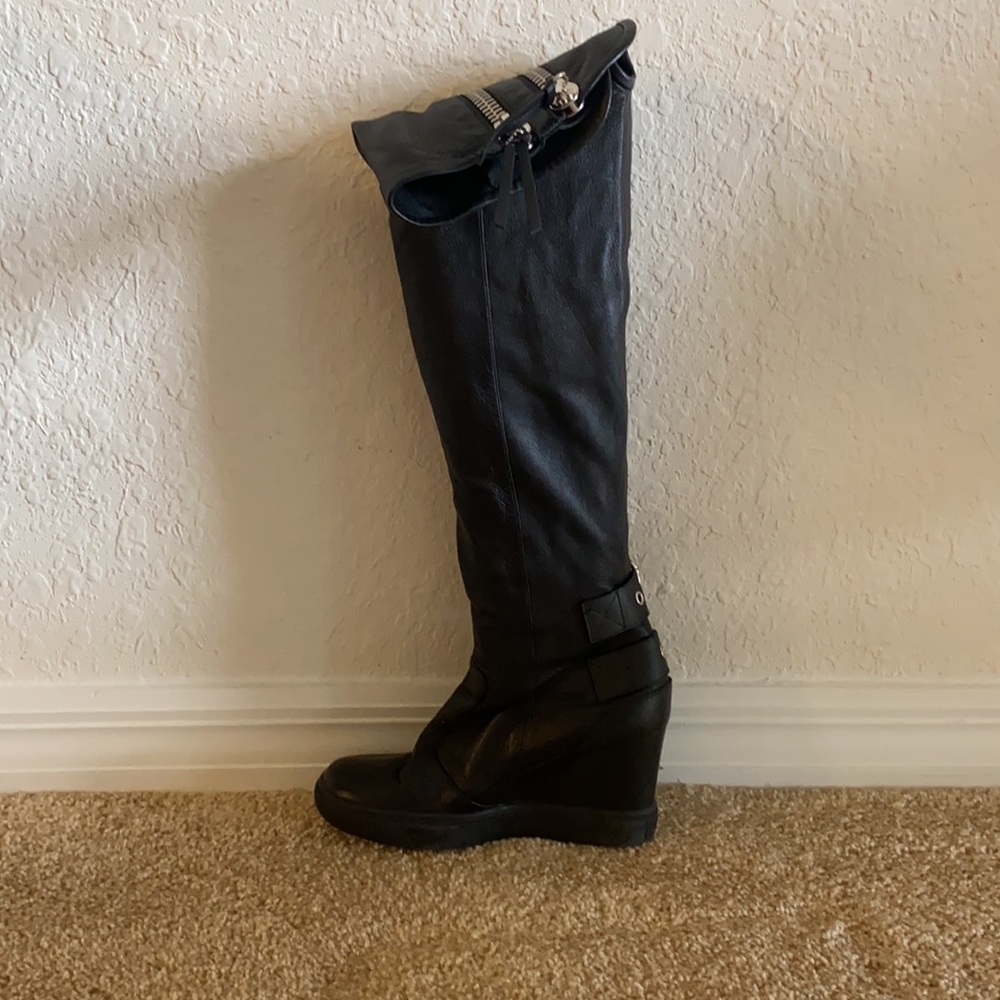 Double Zip Knee-High Boot, Black Giuseppe Zanotti - Picture 7 of 12